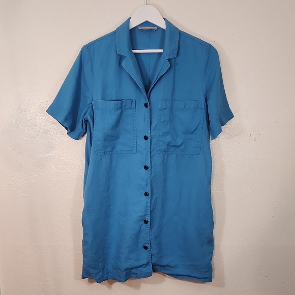 Everlane Dresses & Skirts - Everlane The Workwear Blue Shirt Linen Dress Size S